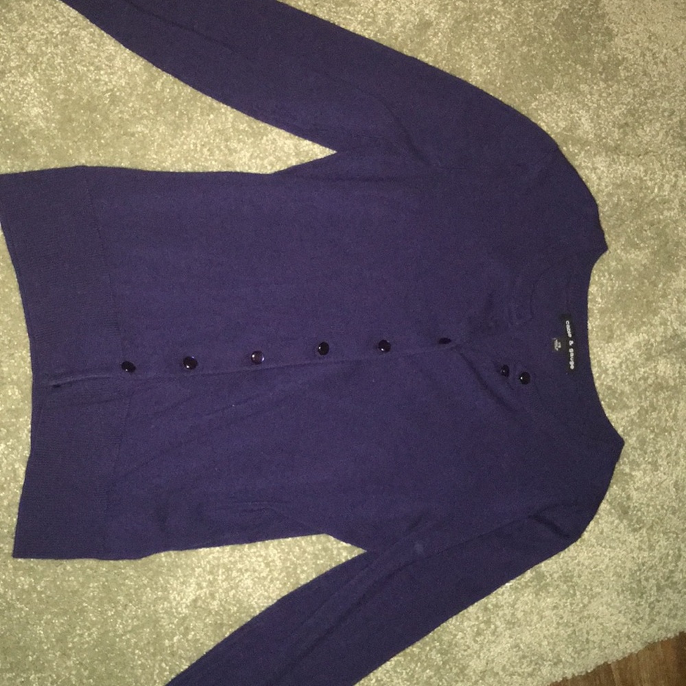 Indigo button sweater